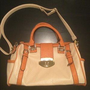 Orange trim handbag